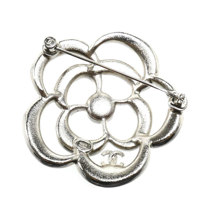 CHANEL シャネル メタル ココマーク カメリア ブローチ ABF233 ラインストーン フェイクパール レディース【中古】【美品】