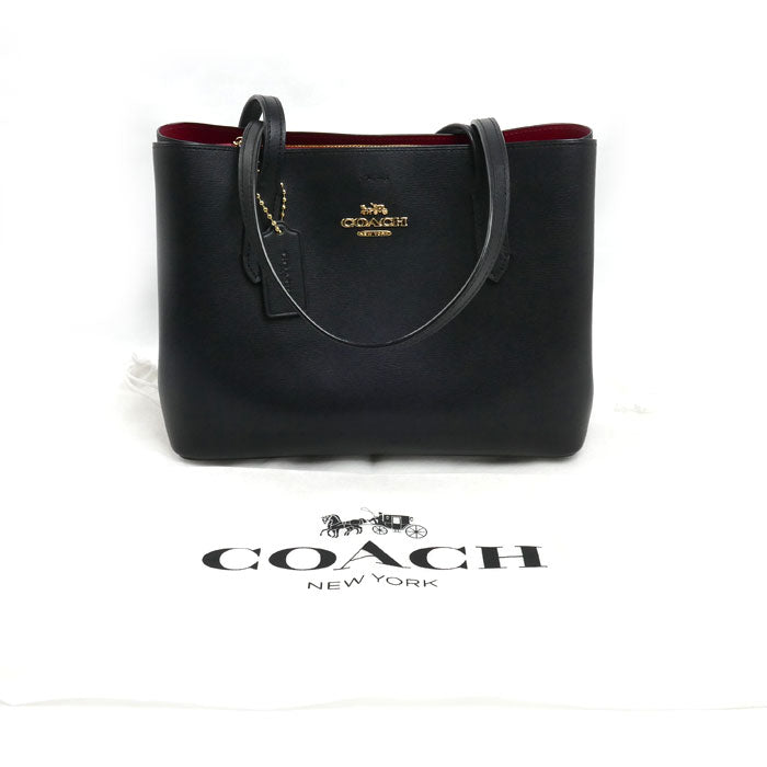 COACH コーチ ミニアベニュー キャリーオール トートバッグ ブラック F73277 レディース【中古】【美品】