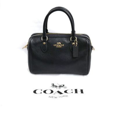 COACH コーチ ローアン サッチェル ボストンバッグ ブラック CV962 IMBLK レディース【中古】