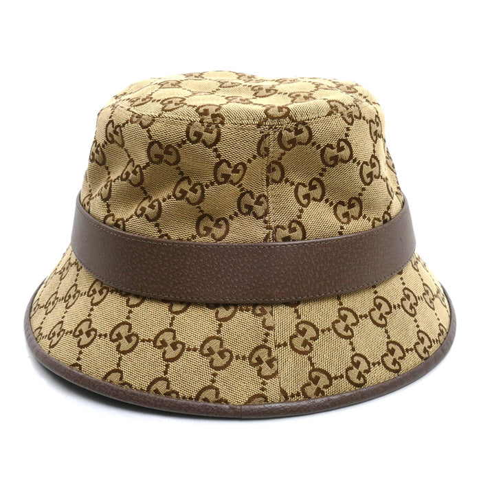 GUCCI グッチ フェドラ ハット ベージュ/ブラウン 576587 4HG62 2564 M/58 ユニセックス【中古】【美品】