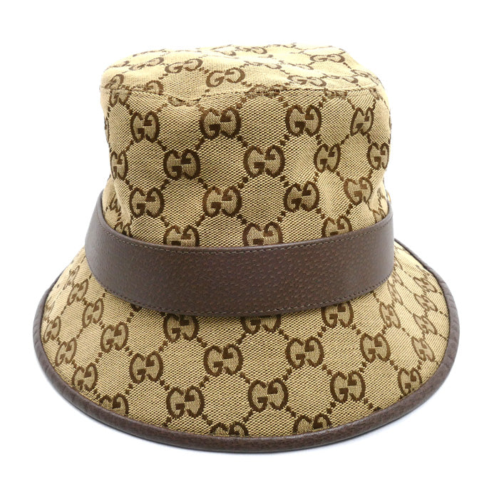 GUCCI グッチ フェドラ ハット ベージュ/ブラウン 576587 4HG62 2564 M/58 ユニセックス【中古】【美品】