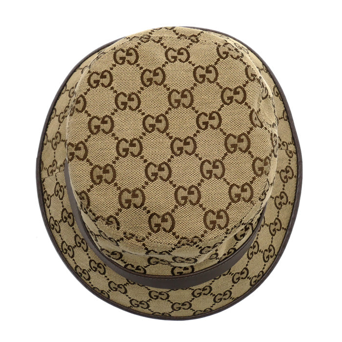 GUCCI グッチ フェドラ ハット ベージュ/ブラウン 576587 4HG62 2564 M/58 ユニセックス【中古】【美品】