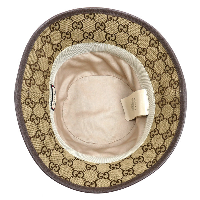 GUCCI グッチ フェドラ ハット ベージュ/ブラウン 576587 4HG62 2564 M/58 ユニセックス【中古】【美品】