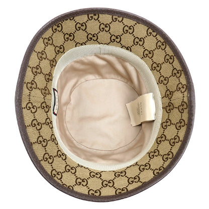 GUCCI グッチ フェドラ ハット ベージュ/ブラウン 576587 4HG62 2564 M/58 ユニセックス【中古】【美品】