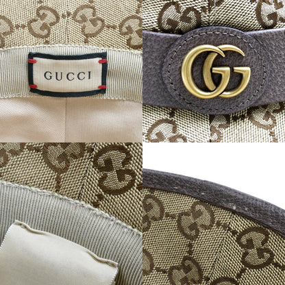 GUCCI グッチ フェドラ ハット ベージュ/ブラウン 576587 4HG62 2564 M/58 ユニセックス【中古】【美品】
