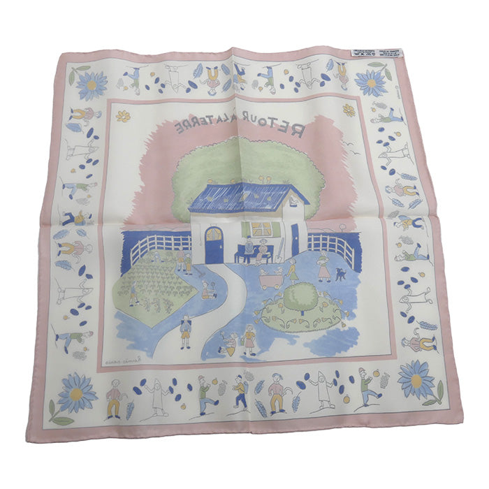 HERMES エルメス カレ45　RE TOUR A LA TERRE スカーフ マルチカラー 故郷に帰る レディース【中古】【極美品】