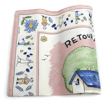 HERMES エルメス カレ45　RE TOUR A LA TERRE スカーフ マルチカラー 故郷に帰る レディース【中古】【極美品】