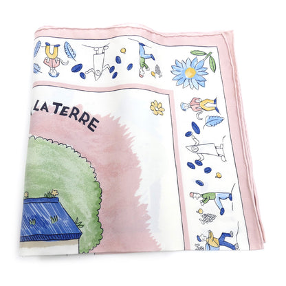 HERMES エルメス カレ45　RE TOUR A LA TERRE スカーフ マルチカラー 故郷に帰る レディース【中古】【極美品】