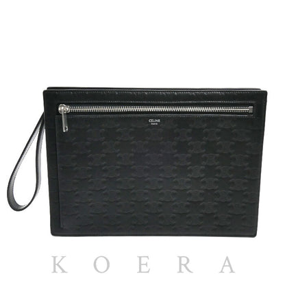 CELINE セリーヌ トリオンフ クラッチバッグ ブラック 10N823FQD メンズ【中古】【美品】
