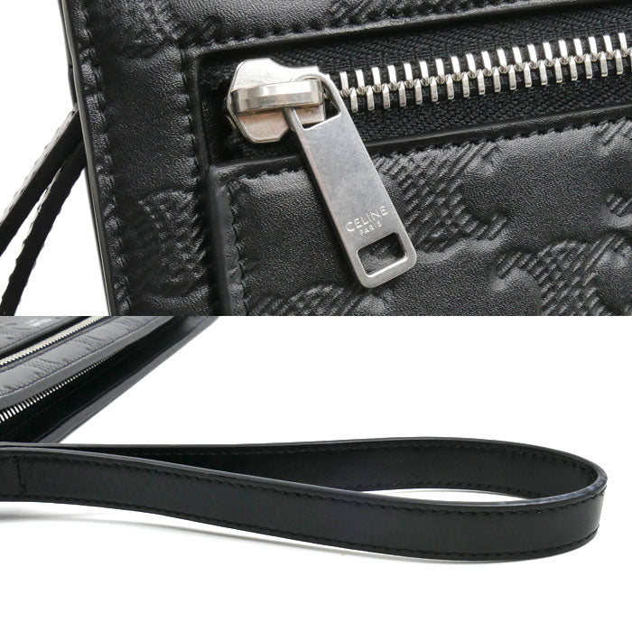 CELINE セリーヌ トリオンフ クラッチバッグ ブラック 10N823FQD メンズ【中古】【美品】