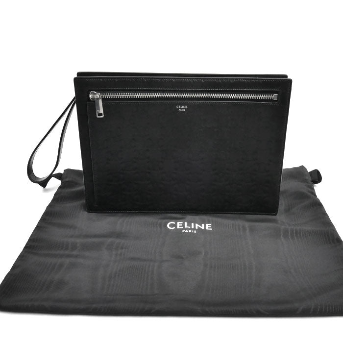 CELINE セリーヌ トリオンフ クラッチバッグ ブラック 10N823FQD メンズ【中古】【美品】