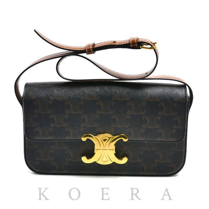 CELINE セリーヌ トリオンフ クロード ショルダーバッグ ブラウン 194142CUZ レディース【中古】【美品】