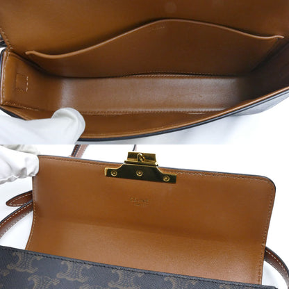 CELINE セリーヌ トリオンフ クロード ショルダーバッグ ブラウン 194142CUZ レディース【中古】【美品】
