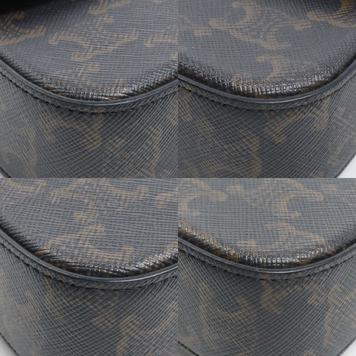 CELINE セリーヌ トリオンフ クロード ショルダーバッグ ブラウン 194142CUZ レディース【中古】【美品】