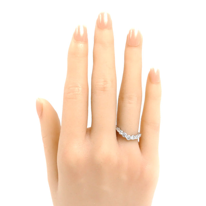 HARRY WINSTON ハリーウィンストン Pt950プラチナ トゥルーリー バンド リング・指輪 WBDPRDVBFT ダイヤモンド 9号 3.3g レディース【中古】【美品】