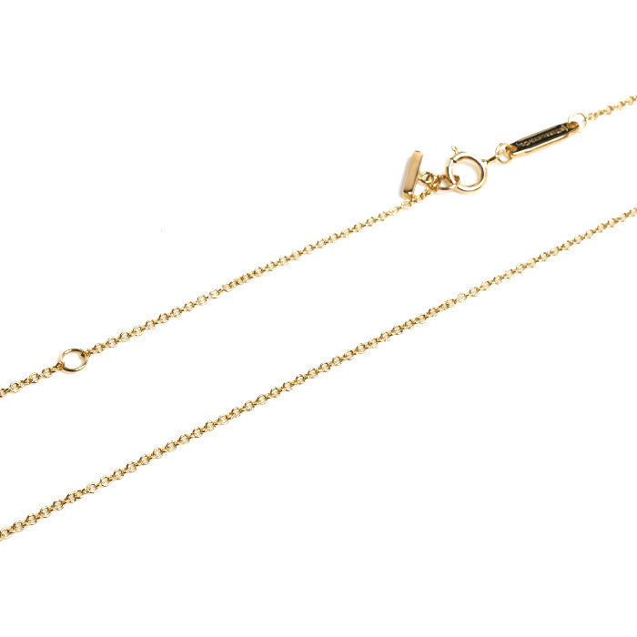 TIFFANY&Co. ティファニー K18YG イエローゴールド Tスマイル ミニ ネックレス 62617683 ダイヤモンド 2.3g 41/46cm レディース【中古】