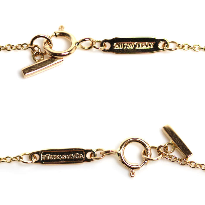 TIFFANY&Co. ティファニー K18YG イエローゴールド Tスマイル ミニ ネックレス 62617683 ダイヤモンド 2.3g 41/46cm レディース【中古】