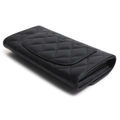CHANEL シャネル マトラッセ クラシック ロング フラップウォレット 長財布 ブラック AP0241 レディース【中古】【美品】