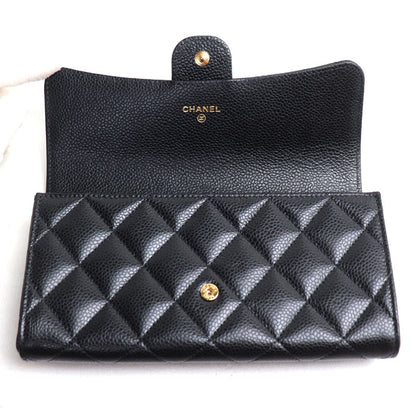 CHANEL シャネル マトラッセ クラシック ロング フラップウォレット 長財布 ブラック AP0241 レディース【中古】【美品】