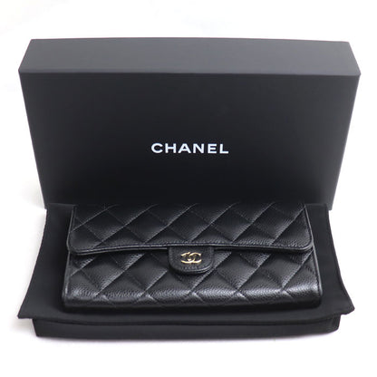 CHANEL シャネル マトラッセ クラシック ロング フラップウォレット 長財布 ブラック AP0241 レディース【中古】【美品】