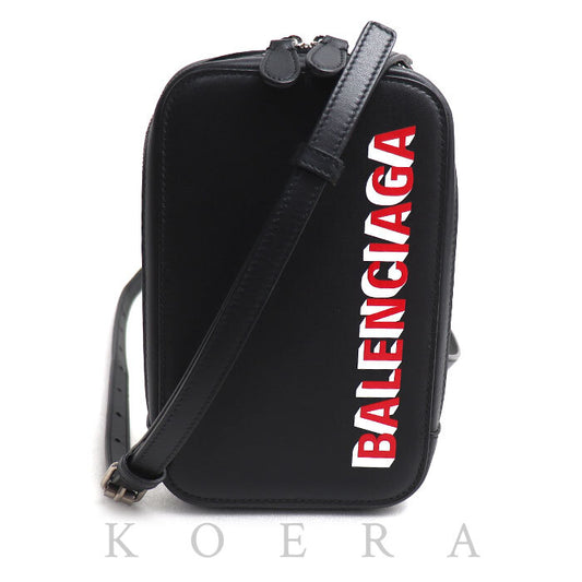 BALENCIAGA バレンシアガ キャッシュ ジップ フォンホルダー ショルダーバッグ ブラック 618189 ユニセックス【中古】