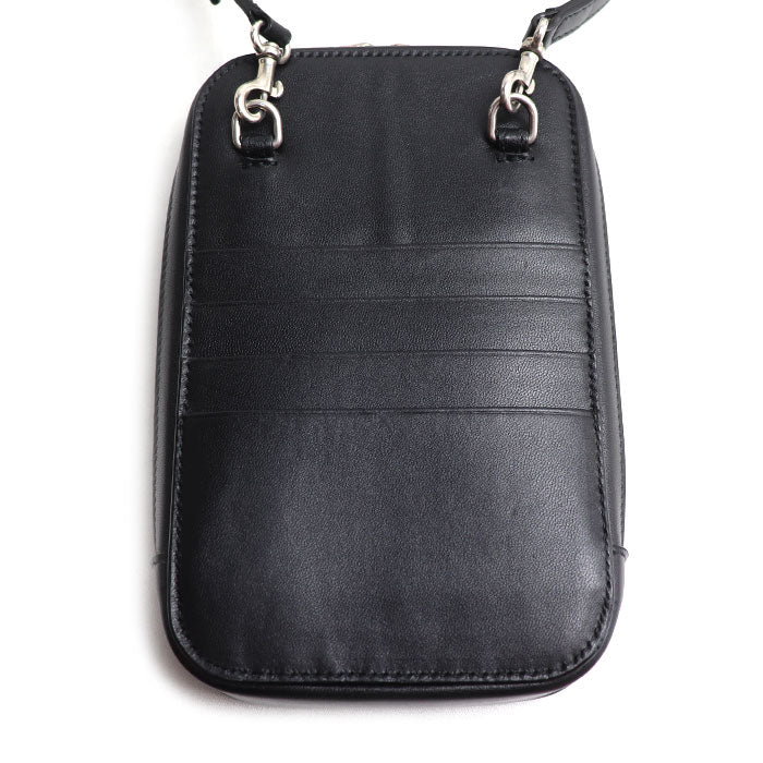 BALENCIAGA バレンシアガ キャッシュ ジップ フォンホルダー ショルダーバッグ ブラック 618189 ユニセックス【中古】