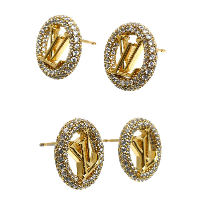 LOUIS VUITTON ルイ・ヴィトン メタル ブックル ドレイユ ルイーズ バイナイト ピアス M00757 TE0233 5.5g レディース【中古】