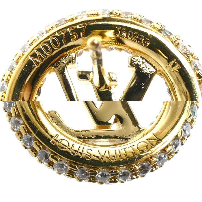 LOUIS VUITTON ルイ・ヴィトン メタル ブックル ドレイユ ルイーズ バイナイト ピアス M00757 TE0233 5.5g レディース【中古】