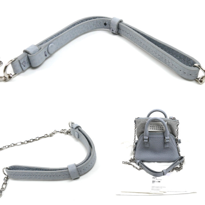 Maison Margiela 5AC クラシック BABY ポーチ チェーンショルダー 2Wayショルダーバッグ Pale Blue SB3WG0025 P4455 T6172 レディース【中古】【美品】