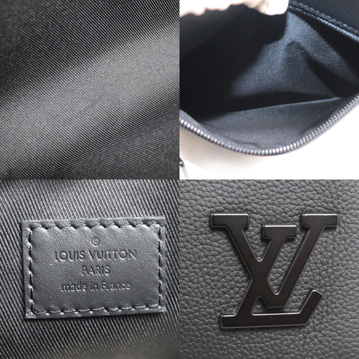 LOUIS VUITTON ルイ・ヴィトン テイクオフ ポーチ クラッチバッグ LVアエログラム ブラック M69837 ICチップ メンズ【中古】【美品】