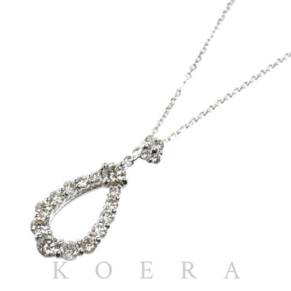 K18WG ホワイトゴールド ネックレス ダイヤモンド0.60ct 3.0g ～45cm フリーチェーン レディース【中古】