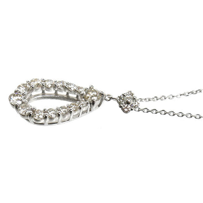 K18WG ホワイトゴールド ネックレス ダイヤモンド0.60ct 3.0g ～45cm フリーチェーン レディース【中古】