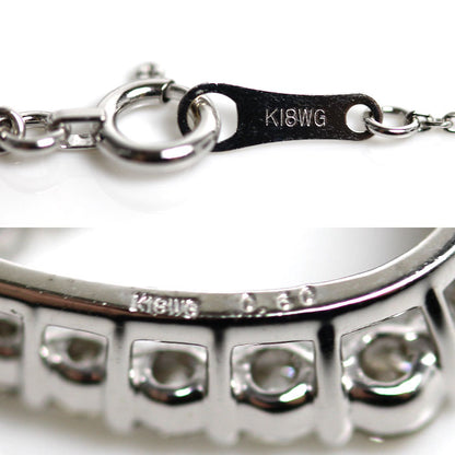K18WG ホワイトゴールド ネックレス ダイヤモンド0.60ct 3.0g ～45cm フリーチェーン レディース【中古】