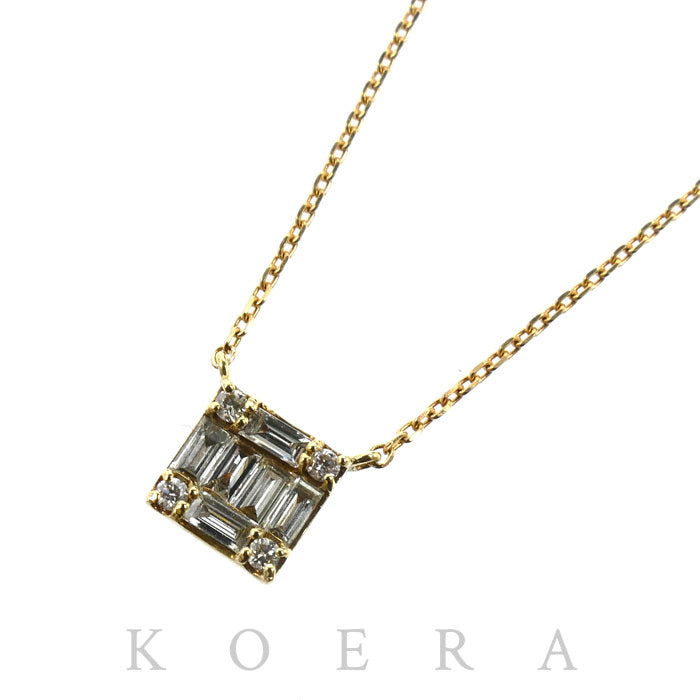 K18YG イエローゴールド ネックレス ダイヤモンド0.20ct 1.8g ～45cm レディース【中古】