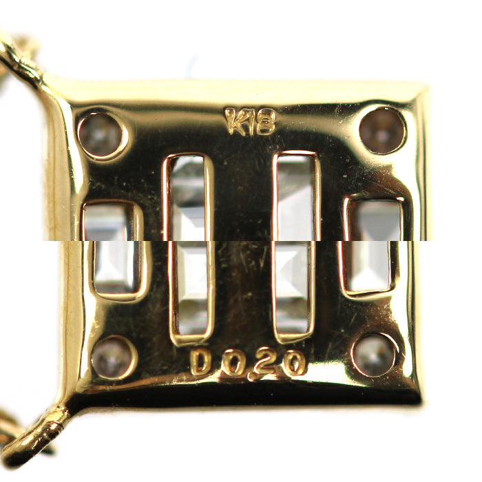 K18YG イエローゴールド ネックレス ダイヤモンド0.20ct 1.8g ～45cm レディース【中古】