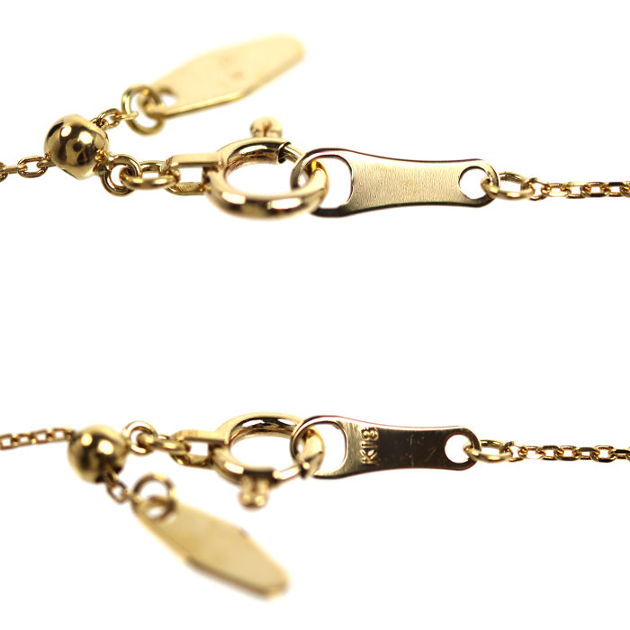 K18YG イエローゴールド ネックレス ダイヤモンド0.20ct 1.8g ～45cm レディース【中古】