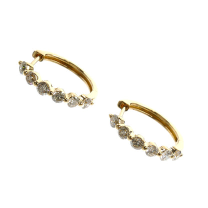 K18YG イエローゴールド ピアス ダイヤモンド0.50ct/0.50ct 3.4g レディース【中古】