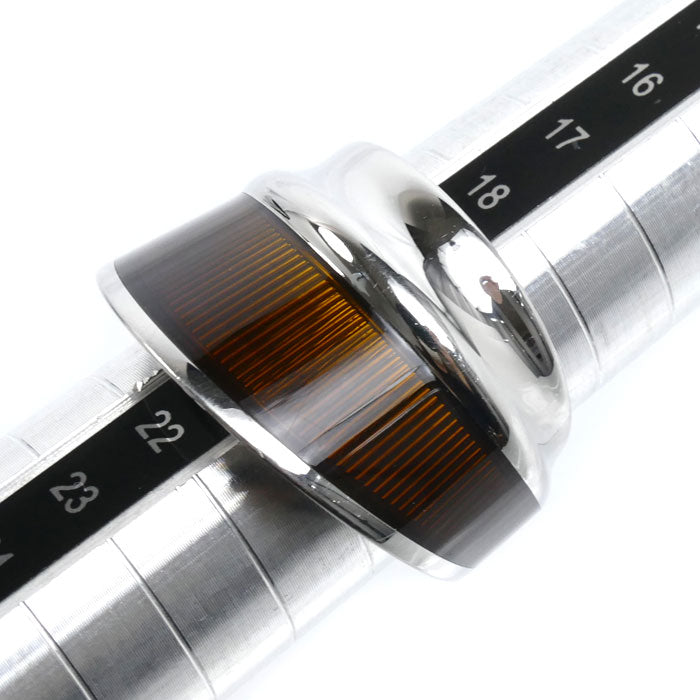 HERMES エルメス ステンレススチール ラッカー エクウス リング・指輪 19号 60 18.6g ホースシュー メンズ【中古】