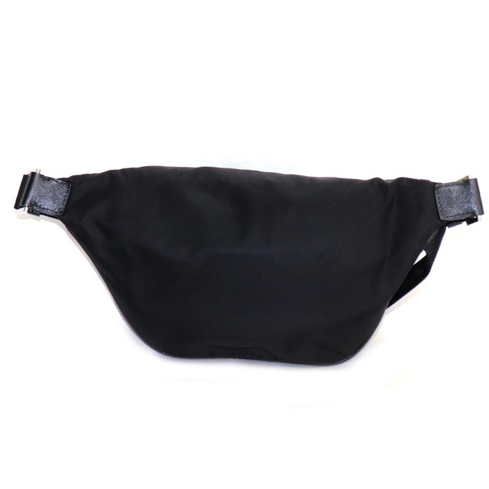 PRADA プラダ Re-Nylon xサフィアーノレザー ベルトバッグ ウエストバッグ ブラック 2VL033_2DMH_F0002 IC メンズ【中古】