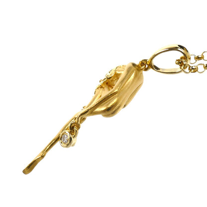 Carrera y Carrera カレライカレラ K18YG イエローゴールド ポモナ 妖精モチーフ 1Pダイヤ ネックレス ダイヤモンド 5.9g 43/46cm レディース【中古】