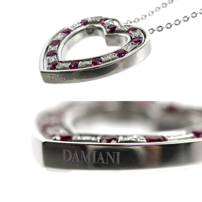 Damiani ダミアーニ K18WG ホワイトゴールド ベルエポック ハート ネックレス 20061335 ダイヤモンド ルビー 6.3g 42/50cm レディース【中古】【美品】