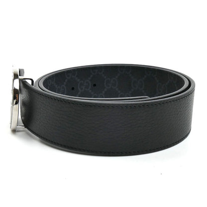 GUCCI グッチ インターロッキング Gバックル リバーシブル ベルト ブラック 812273 AAEB4 1000 80cm メンズ【中古】【極美品】