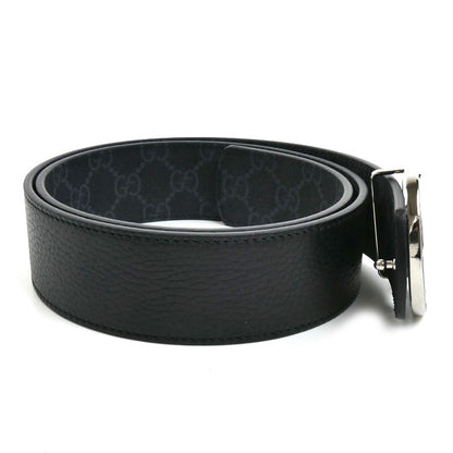 GUCCI グッチ インターロッキング Gバックル リバーシブル ベルト ブラック 812273 AAEB4 1000 80cm メンズ【中古】【極美品】