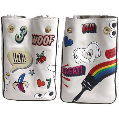 Anya Hindmarch アニヤ・ハインドマーチ All Over Wink Stickers トートバッグ ホワイト/マルチ S レディース【中古】【美品】