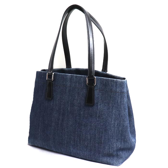 PRADA プラダ デニムトート トートバッグ ブルー 1BG356 レディース【中古】