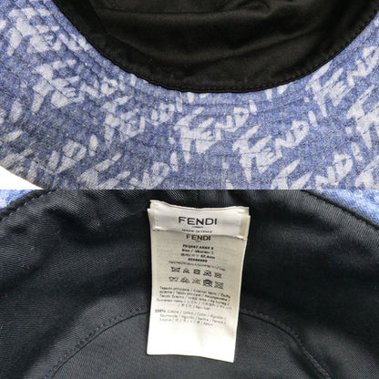 FENDI フェンディ バケットハット ハット ブルー FXQ697 AK6P S レディース【中古】