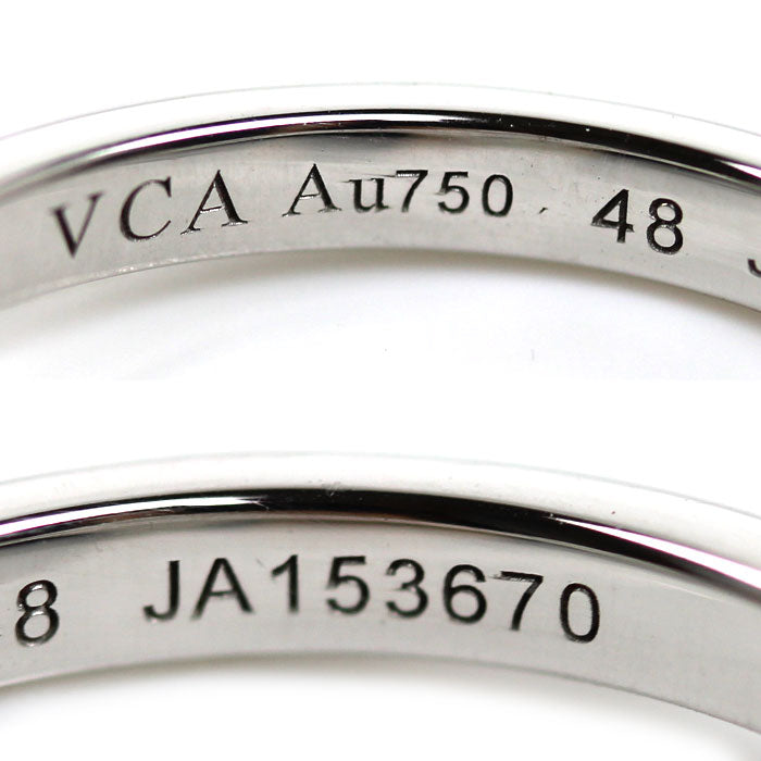 Van Cleef & Arpels ヴァンクリーフ＆アーペル K18WG ホワイトゴールド スウィート アルハンブラ リング・指輪 VCARO85800 ダイヤモンド 8号 48 3.3g レディース【中古】【美品】