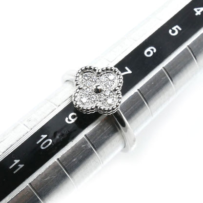 Van Cleef & Arpels ヴァンクリーフ＆アーペル K18WG ホワイトゴールド スウィート アルハンブラ リング・指輪 VCARO85800 ダイヤモンド 8号 48 3.3g レディース【中古】【美品】