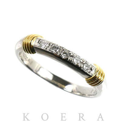 Dior ディオール Pt900プラチナ K18YG イエローゴールド リング・指輪 ダイヤモンド0.08ct 9号 3.2g レディース【中古】【美品】