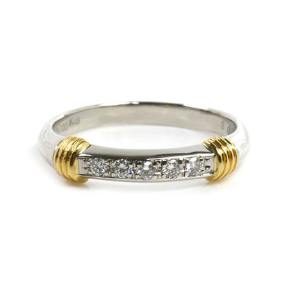 Dior ディオール Pt900プラチナ K18YG イエローゴールド リング・指輪 ダイヤモンド0.08ct 9号 3.2g レディース【中古】【美品】